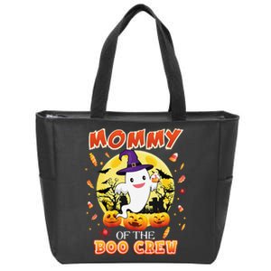 Mommy Of The Boo Crew Halloween Cute Ghost Pumpkin Scary Zip Tote Bag