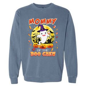 Mommy Of The Boo Crew Halloween Cute Ghost Pumpkin Scary Garment-Dyed Sweatshirt