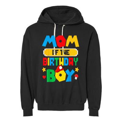 Mom Of The Birthday Boy Game Garment-Dyed Fleece Hoodie