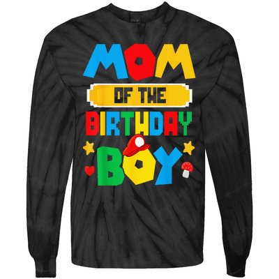 Mom Of The Birthday Boy Game Tie-Dye Long Sleeve Shirt