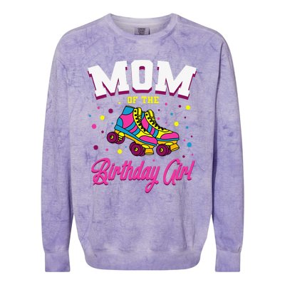 Mom of the Birthday  Roller Skates Bday Skating Party Colorblast Crewneck Sweatshirt