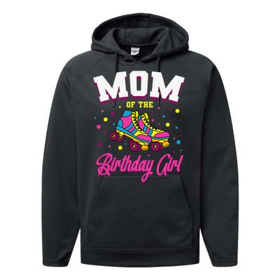 Mom of the Birthday  Roller Skates Bday Skating Party Performance Fleece Hoodie