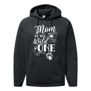 Mom Of The Wild One Mama Mother Mommy Sayings Performance Fleece Hoodie