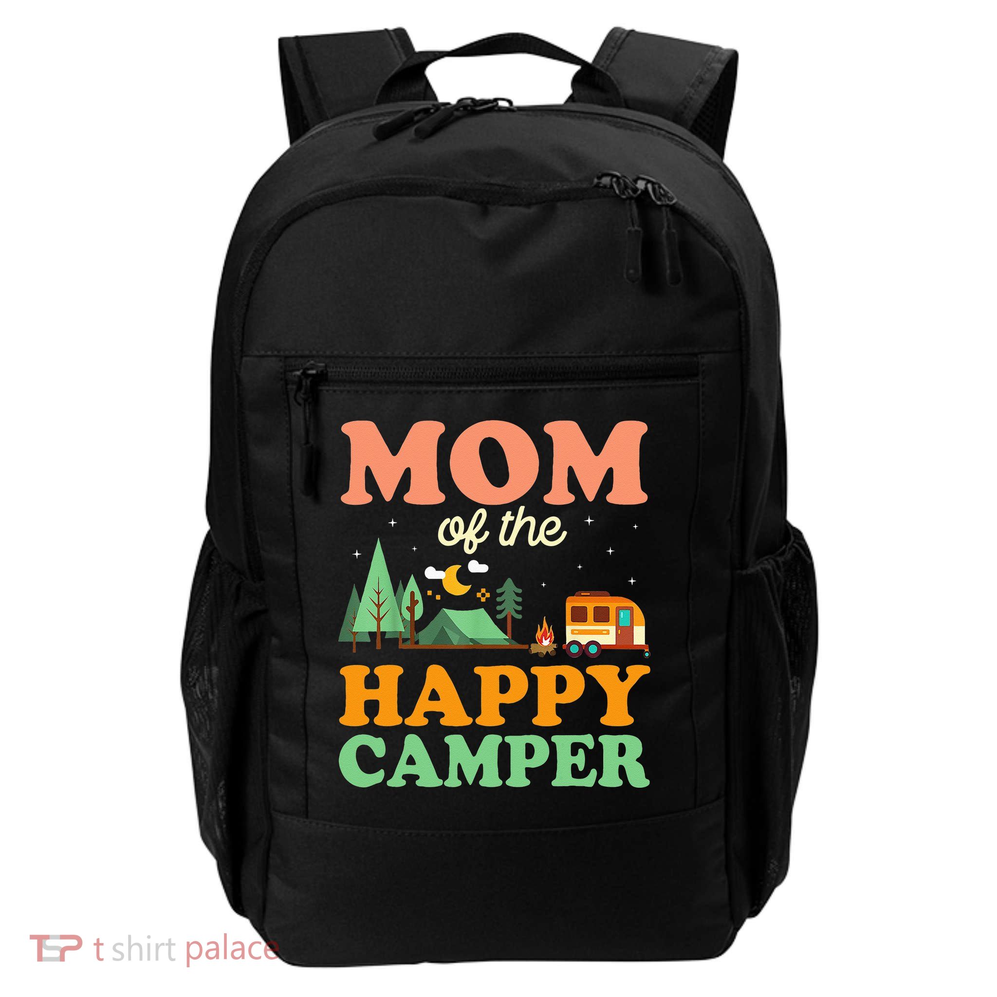 Mom Of The Happy Camper Women 1st Bday Camping Trip Backpack