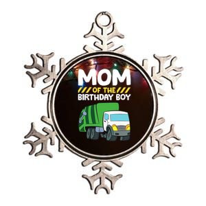 Mom Of The Birthday Boy Garbage Truck Birthday Party Metallic Star Ornament