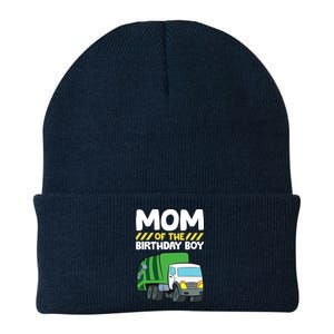 Mom Of The Birthday Boy Garbage Truck Birthday Party Knit Cap Winter Beanie