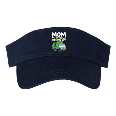 Mom Of The Birthday Boy Garbage Truck Birthday Party Valucap Bio-Washed Visor