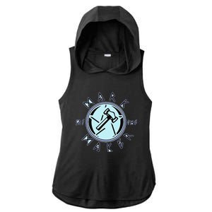 Mark Of The Maker Hammer Art Ladies PosiCharge Tri-Blend Wicking Draft Hoodie Tank