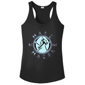 Mark Of The Maker Hammer Art Ladies PosiCharge Competitor Racerback Tank