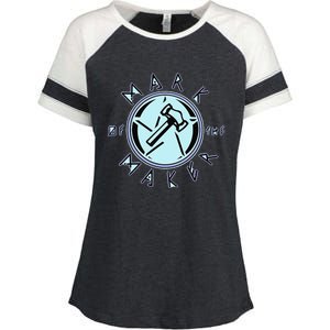 Mark Of The Maker Hammer Art Enza Ladies Jersey Colorblock Tee