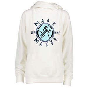 Mark Of The Maker Hammer Art Womens Funnel Neck Pullover Hood