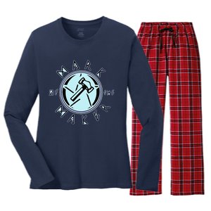 Mark Of The Maker Hammer Art Women's Long Sleeve Flannel Pajama Set 