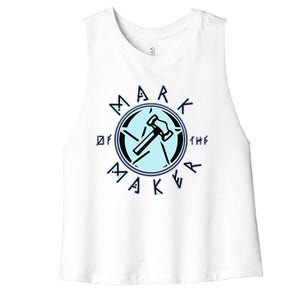 Mark Of The Maker Hammer Art Women's Racerback Cropped Tank