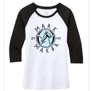 Mark Of The Maker Hammer Art Women's Tri-Blend 3/4-Sleeve Raglan Shirt