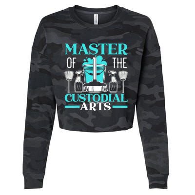 Master Of The Custodial Arts Janitor School Custodian Cropped Pullover Crew