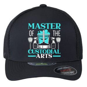 Master Of The Custodial Arts Janitor School Custodian Flexfit Unipanel Trucker Cap