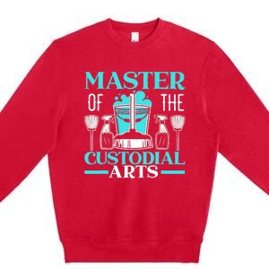 Master Of The Custodial Arts Janitor School Custodian Premium Crewneck Sweatshirt