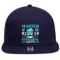 Master Of The Custodial Arts Janitor School Custodian 7 Panel Mesh Trucker Snapback Hat