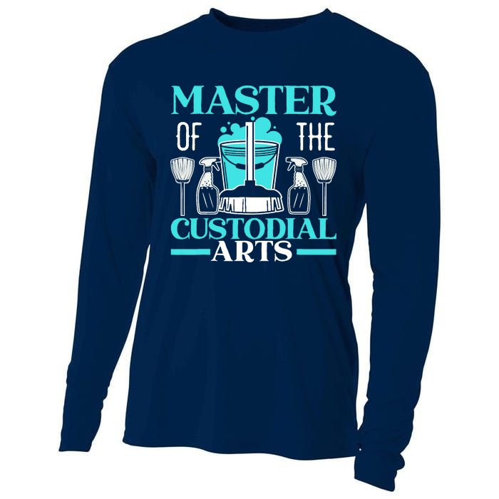 Master Of The Custodial Arts Janitor School Custodian Cooling Performance Long Sleeve Crew