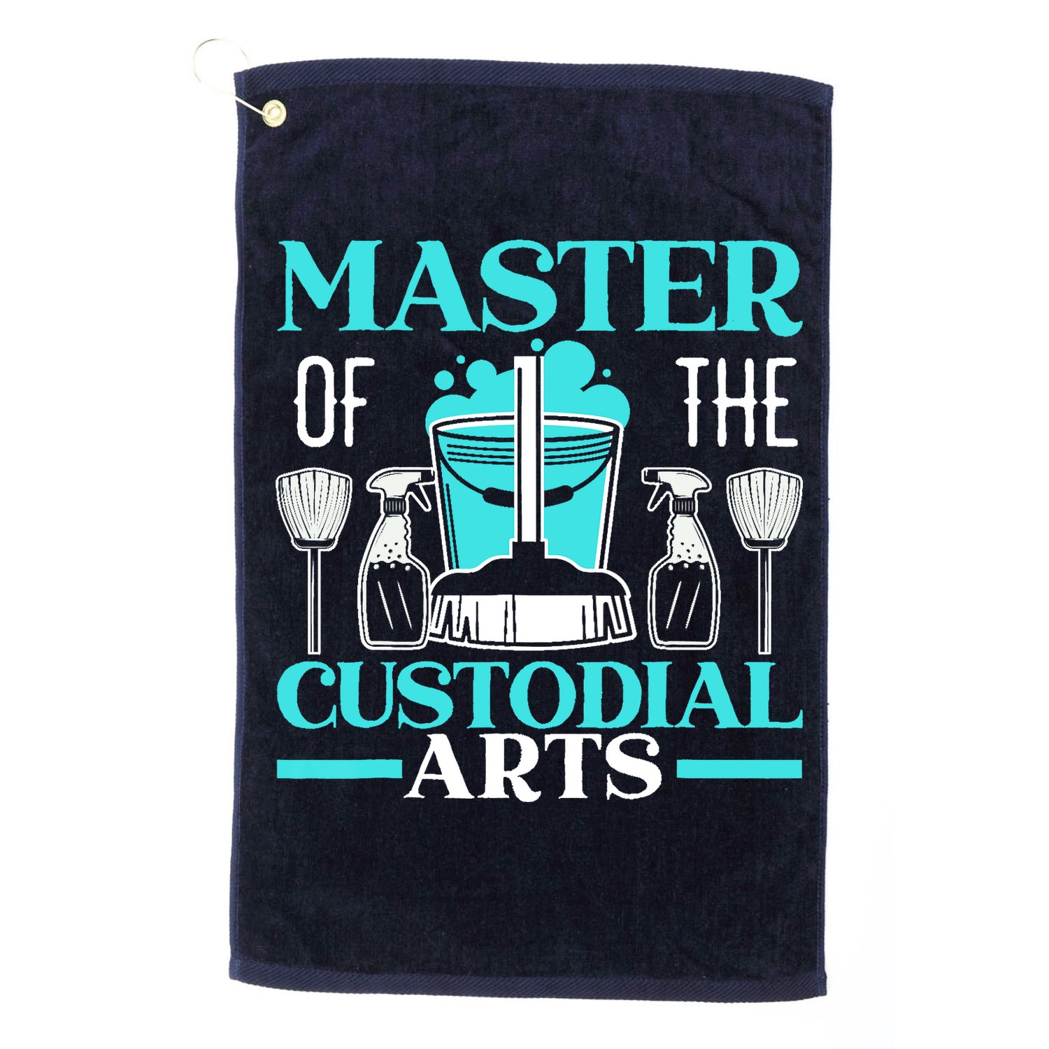 Master Of The Custodial Arts Janitor School Custodian Golf Towel