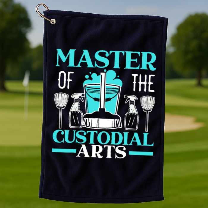 Master Of The Custodial Arts Janitor School Custodian Golf Towel