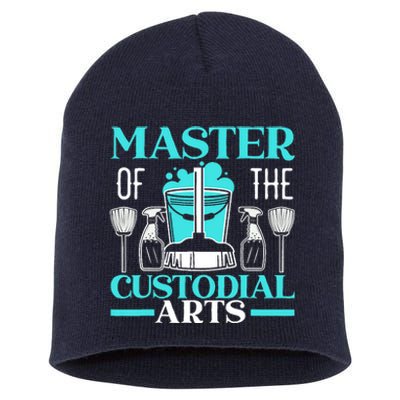 Master Of The Custodial Arts Janitor School Custodian Short Acrylic Beanie