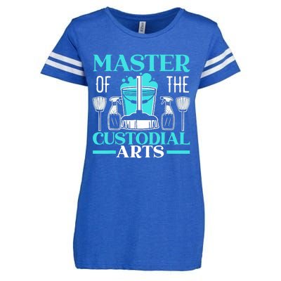 Master Of The Custodial Arts Janitor School Custodian Enza Ladies Jersey Football T-Shirt