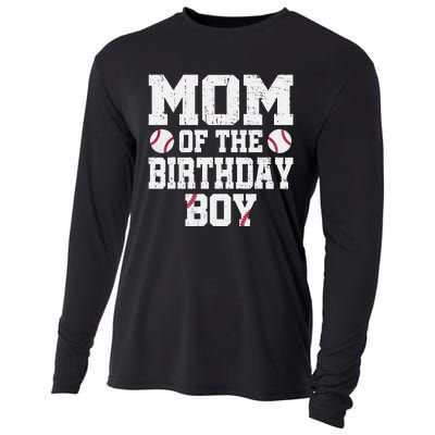 Mom Of The Birthday Boy Baseball Jersey Vintage Retro Cooling Performance Long Sleeve Crew