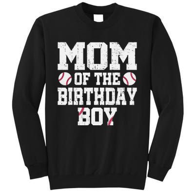 Mom Of The Birthday Boy Baseball Jersey Vintage Retro Tall Sweatshirt