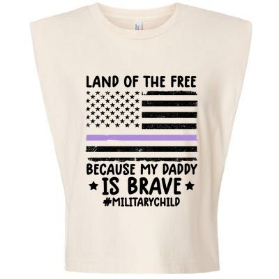 Month Of The Military Land Of Free Because My Daddy Is Brave Gift Garment-Dyed Women's Muscle Tee