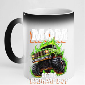 Mom Of The Birthday Boy Monster Truck Birthday Novelty 11oz Black Color Changing Mug