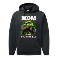 Mom Of The Birthday Boy Monster Truck Birthday Novelty Performance Fleece Hoodie