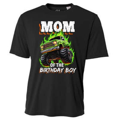 Mom Of The Birthday Boy Monster Truck Birthday Novelty Cooling Performance Crew T-Shirt