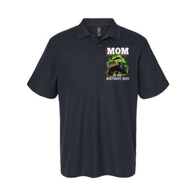 Mom Of The Birthday Boy Monster Truck Birthday Novelty Softstyle Adult Sport Polo