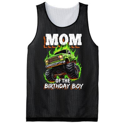 Mom Of The Birthday Boy Monster Truck Birthday Novelty Mesh Reversible Basketball Jersey Tank