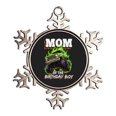 Mom Of The Birthday Boy Monster Truck Birthday Novelty Metallic Star Ornament