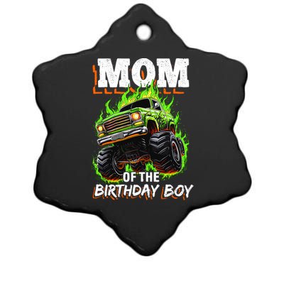 Mom Of The Birthday Boy Monster Truck Birthday Novelty Ceramic Star Ornament