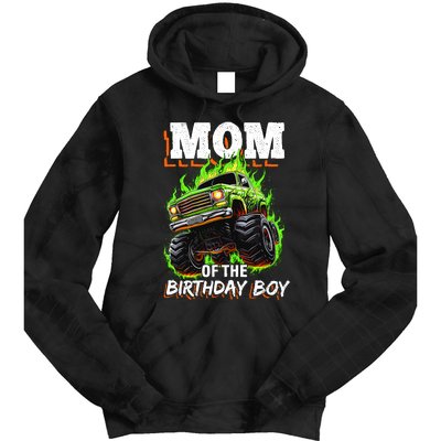 Mom Of The Birthday Boy Monster Truck Birthday Novelty Tie Dye Hoodie