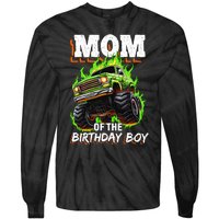 Mom Of The Birthday Boy Monster Truck Birthday Novelty Tie-Dye Long Sleeve Shirt