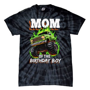 Mom Of The Birthday Boy Monster Truck Birthday Novelty Tie-Dye T-Shirt