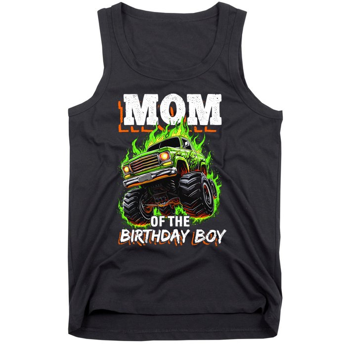 Mom Of The Birthday Boy Monster Truck Birthday Novelty Tank Top