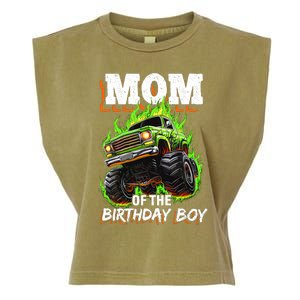 Mom Of The Birthday Boy Monster Truck Birthday Novelty Garment-Dyed Women's Muscle Tee