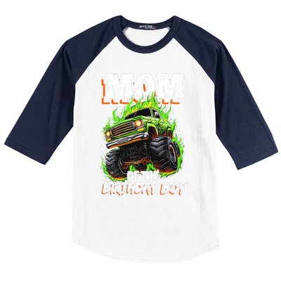 Mom Of The Birthday Boy Monster Truck Birthday Novelty Baseball Sleeve Shirt