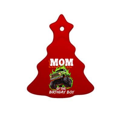 Mom Of The Birthday Boy Monster Truck Birthday Novelty Ceramic Tree Ornament