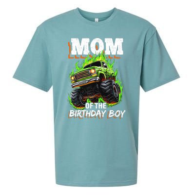 Mom Of The Birthday Boy Monster Truck Birthday Novelty Sueded Cloud Jersey T-Shirt