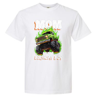 Mom Of The Birthday Boy Monster Truck Birthday Novelty Garment-Dyed Heavyweight T-Shirt