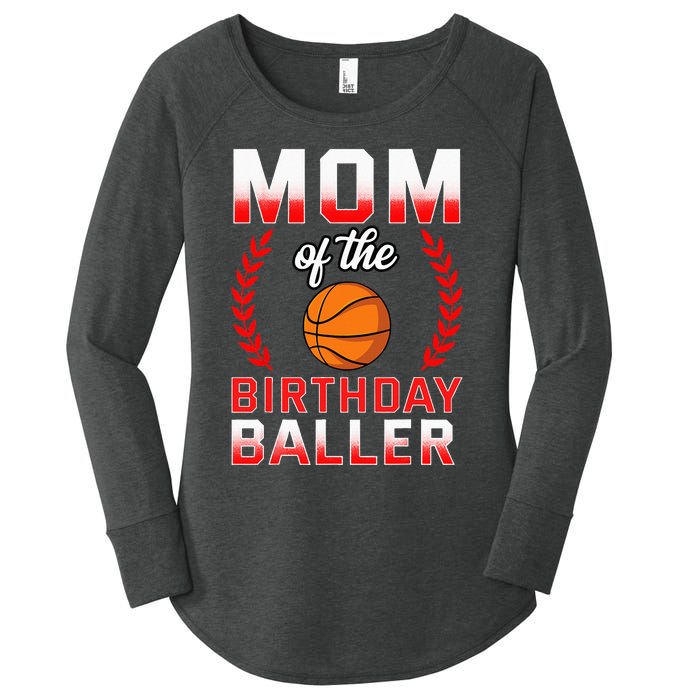 Mom Of The Birthday Boy Basketball Bday Celebration Women's Perfect Tri Tunic Long Sleeve Shirt