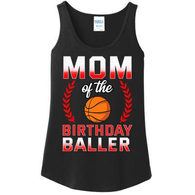 Mom Of The Birthday Boy Basketball Bday Celebration Ladies Essential Tank