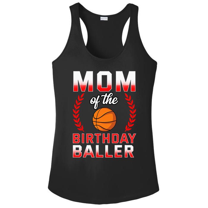 Mom Of The Birthday Boy Basketball Bday Celebration Ladies PosiCharge Competitor Racerback Tank