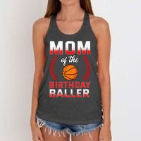 Mom Of The Birthday Boy Basketball Bday Celebration Women's Knotted Racerback Tank